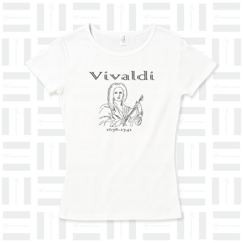 ヴィヴァルディ(Antonio Lucio Vivaldi)ヘタウマスケッチ Tシャツデザイン【Zipangu49er】クラシックの音楽肖像画の巨匠シリーズ バロック 四季 ヴァイオリン