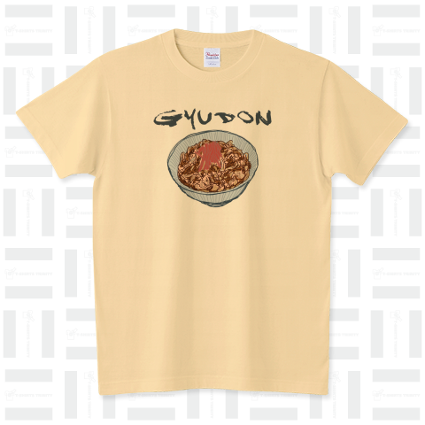 牛丼(GYUDON)かわいいシンプルイラスト Tシャツデザイン【Zipangu49er】有名 チェーン