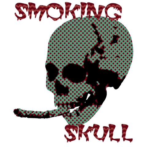 smoking skull ドット