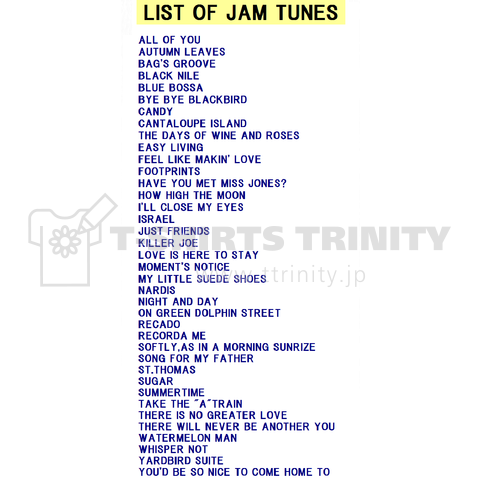 LIST OF JAM TUNES