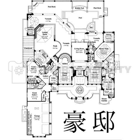 リッチな邸宅の平面図 デザインtシャツ通販 Tシャツトリニティ