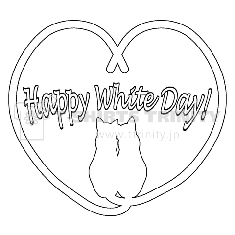 Cat-Silhouette-Heart (Happy White Day (白猫Ver.)