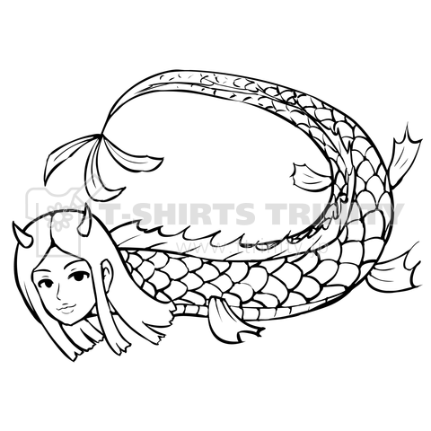 疫病退散 妖怪 神社姫のイラスト 白黒 デザインtシャツ通販 Tシャツトリニティ
