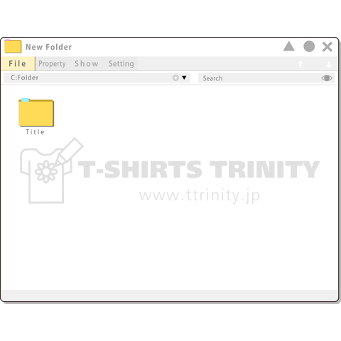 架空のOSのウインドウ・フォルダー画面