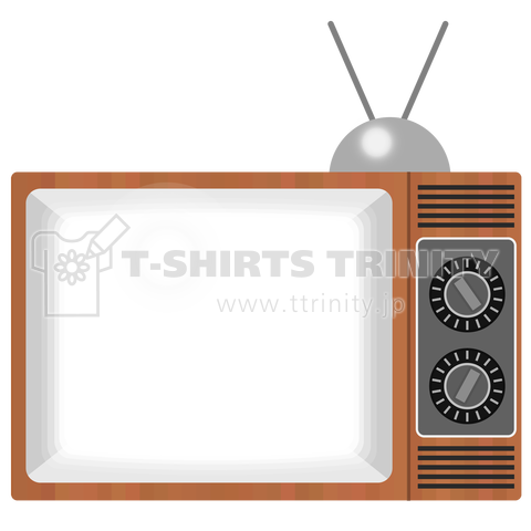 レトロな昭和のテレビのイラスト 電源オンver デザインtシャツ通販 Tシャツトリニティ
