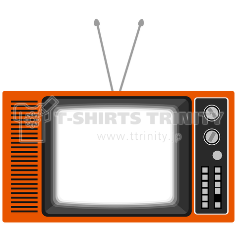 レトロな昭和の可愛いテレビのイラスト 画面オン デザインtシャツ通販 Tシャツトリニティ