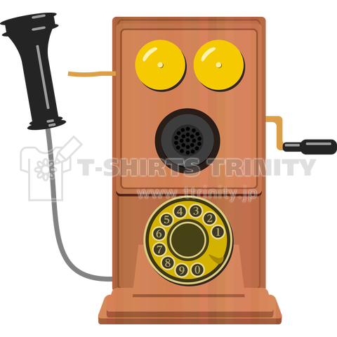 レトロな片耳受話器の壁掛け電話 デルビル磁石式電話機 のイラスト 受話器外しver デザインtシャツ通販 Tシャツトリニティ