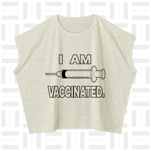 ワクチン接種済みのイラスト COVID-19 vaccine mRNA 英語文字付き