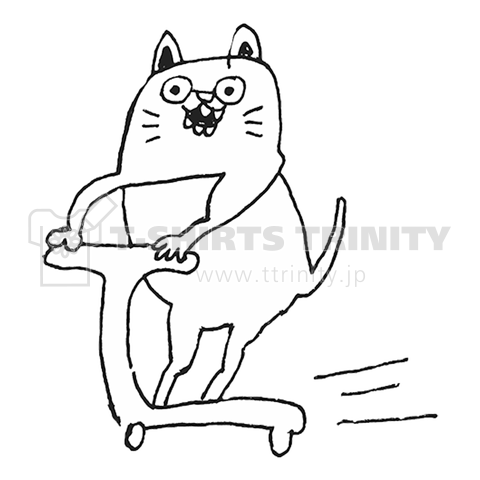 セグウェイをたしなむ猫 デザインtシャツ通販 Tシャツトリニティ