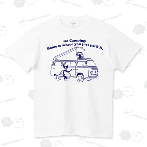 ボストンテリア GO CAMPING(ネイビーインク)Tシャツ