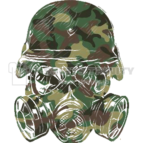 camouflage gas mask (迷彩ガスマスク)【バックプリント】