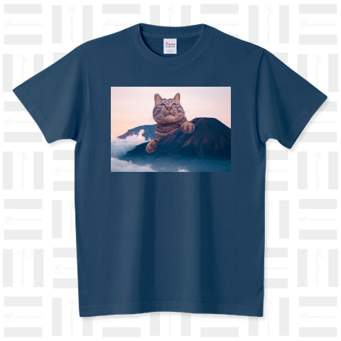 高み目指し猫 スタンダードTシャツ(5.6オンス)