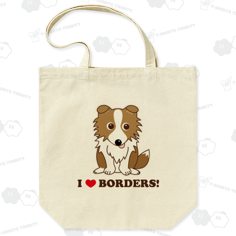 ボーダーコリー I LOVE BORDERS! レッド 半立ち耳バージョン