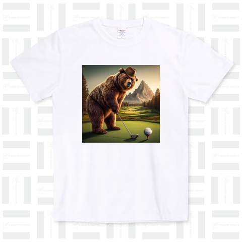 ゴルフをするグリズリーTシャツ