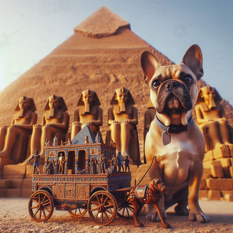 エジプト観光するフレンチブルドッグ