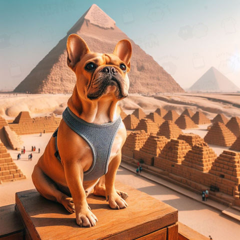 エジプト観光するフレンチブルドッグ2