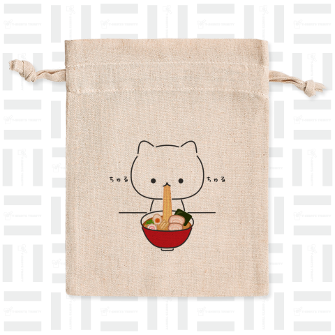 ねこと一緒にラーメンを食べられるTシャツ。