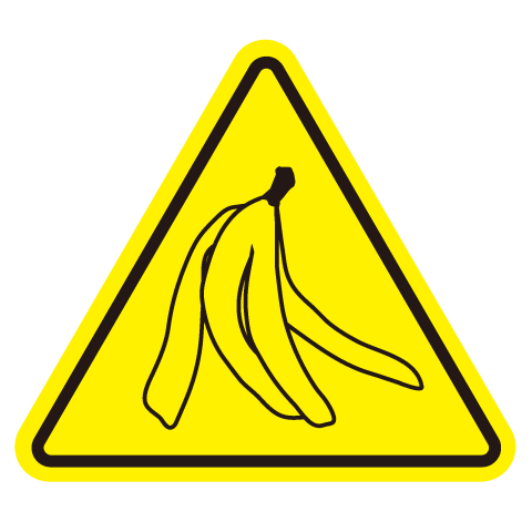 バナナの皮注意