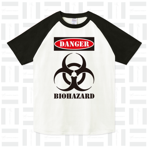 バイオハザードマーク(DANGER)（ラグランTシャツ）|デザインTシャツ通販【Tシャツトリニティ】