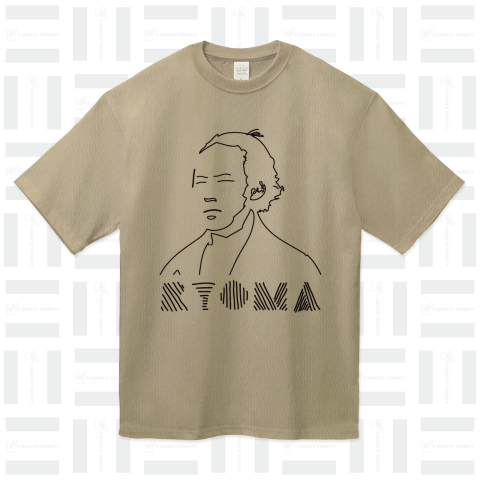 坂本龍馬(シンプルイラスト)（Tシャツ）|デザインTシャツ通販【Tシャツ