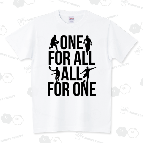 ONE FOR ALL - ALL FOR ONE(ラグビー名言)文字黒