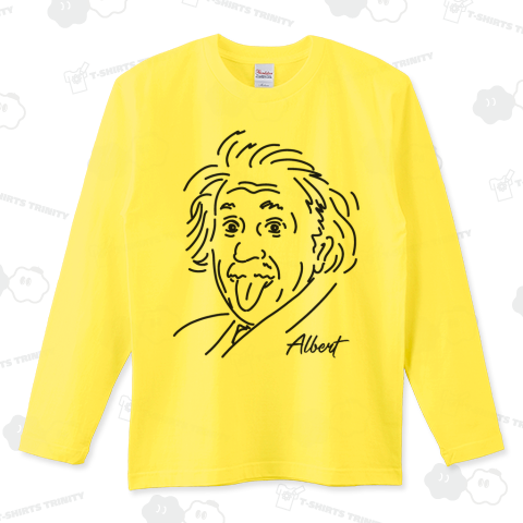 アルバート・アインシュタイン(シンプルイラスト)(ロングT アルバート・アインシュタイン(シンプルイラスト)(ロングT