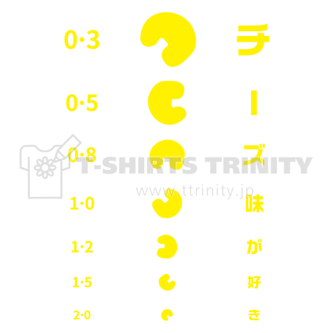 あのお菓子(視力検査表)チーズ味が好き