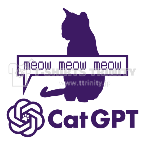 Cat GPT(キャットGPT)【パロディー商品】文字パープル・チャットGP・