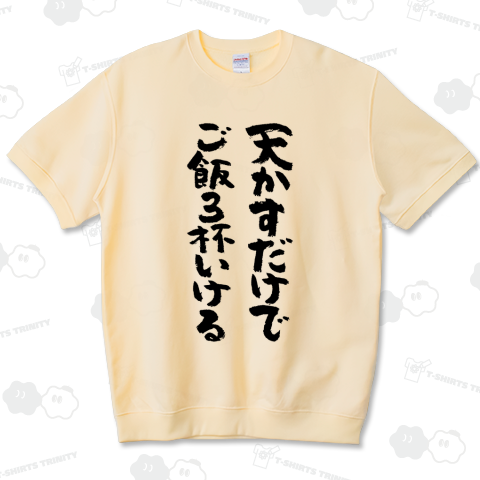 天かすだけでご飯3杯いける(筆文字)