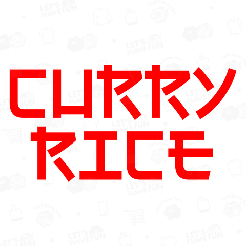 CURRY RICE【日本人だけ読めないフォント】カレーライス・文字レッド