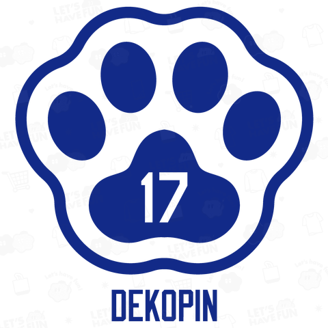 デコピン肉球【パロディー商品】文字ブルー・野球デザイン