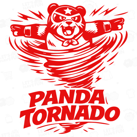 【背面】【パンダ・ルチャ】パンダ・トルネード【プロレス・ルチャリブレ・覆面パンダ】モジレッド