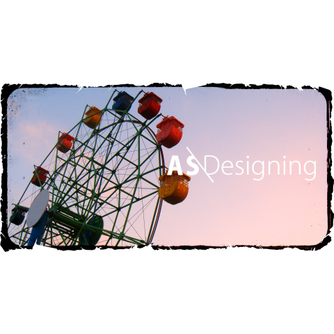 Ferris wheel with the setting sun. -RETRO-
