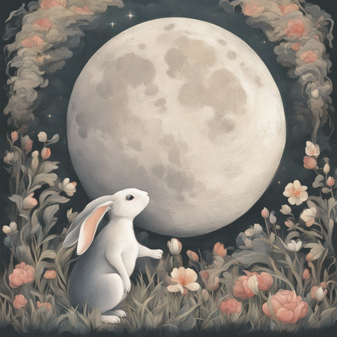 ウサギと月