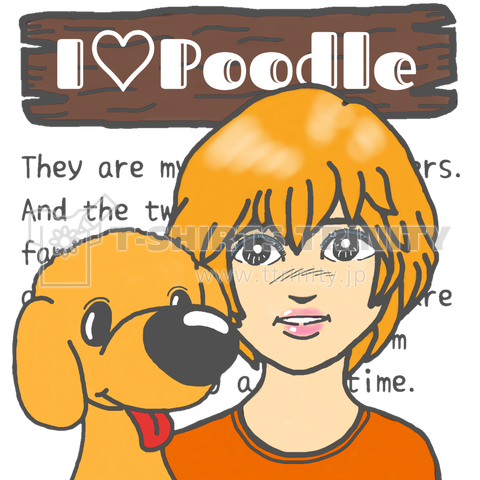 I Love Poodle(美女とプードル[仲良し二人])