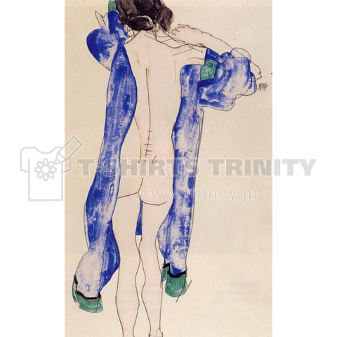 エゴン・シーレ / 1913 / Standing Female Nude in a Blue Robe / Egon Schiele