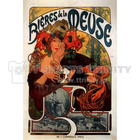 ミュシャ 17 Beer Of The Meuse Alphonse Mucha デザインtシャツ通販 Tシャツトリニティ