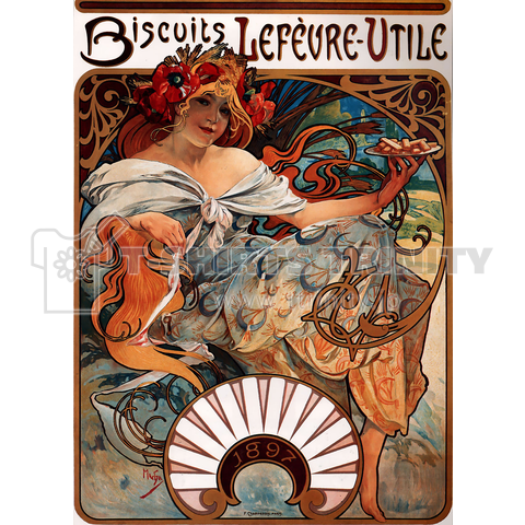 ミュシャ 16 Biscuits Lefevre Utile Alphonse Mucha デザインtシャツ通販 Tシャツトリニティ