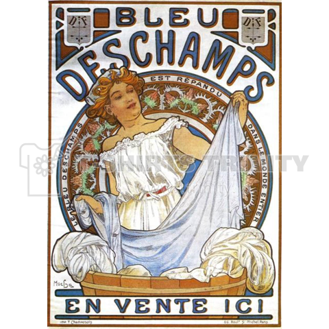 ミュシャ 17 Bleu Deschamps Alphonse Mucha デザインtシャツ通販 Tシャツトリニティ