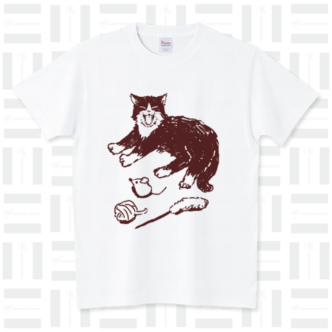 猫あくび スタンダードTシャツ(5.6オンス)