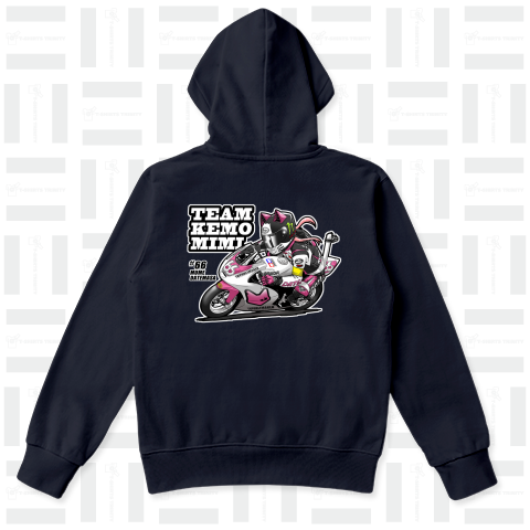 TEAM KEMOMIMI#66【FRONT&BACK】 スウェットパーカー (9.7オンス)