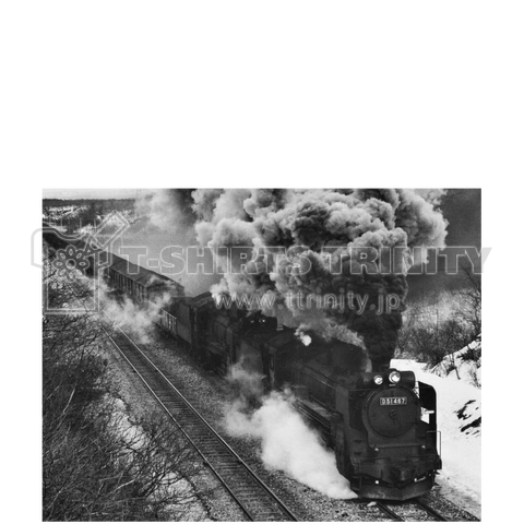 ヴィンテージ鉄道写真 No.006   室蘭本線 沼ノ端～遠浅を走るD51重連 (D51形の解説文つき)