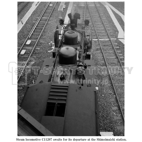 鉄道写真コレクション No.003 上から見た蒸気機関車 C11207 (モノクロ)