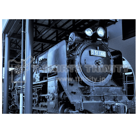 鉄道写真コレクション No.006  テンダー式蒸気機関車 D51146  (真岡市)  白いレタリング