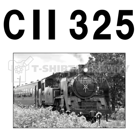 鉄道写真コレクション No.014 蒸気機関車 C11325 (大きいレタリング・黒)