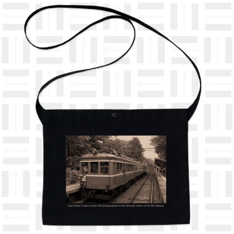 鉄道写真コレクション No.031 箱根 旧車両モハ1形と駅の風景 (セピア)