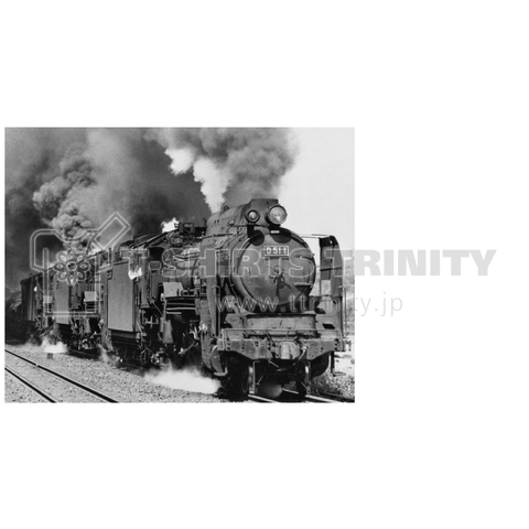 ヴィンテージ鉄道写真 No.003 D51型 1号機が率いる三重連 (横長レイアウト)