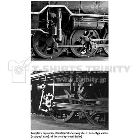 鉄道写真コレクション No.029 蒸気機関車の動輪2種 比較 SL写真 (写真小さめバージョン)