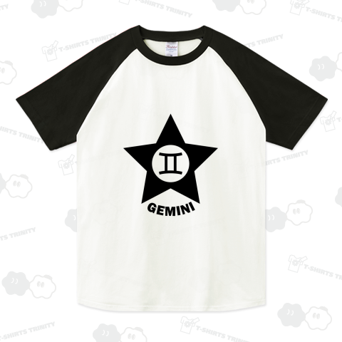 ふたご座(Gemini)星ワッペン(ラグランTシャツ)|デザインT ふたご座(Gemini)星ワッペン(ラグランTシャツ)|デザインT