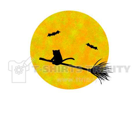 月と猫とコオモリ デザインtシャツ通販 Tシャツトリニティ